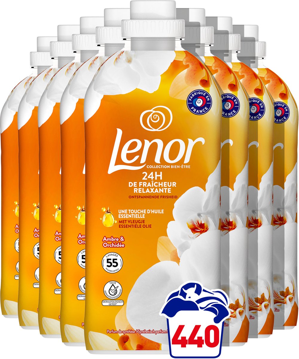 Lenor Weichspüler Amber Orchidee – 8 x 55 Wäschen