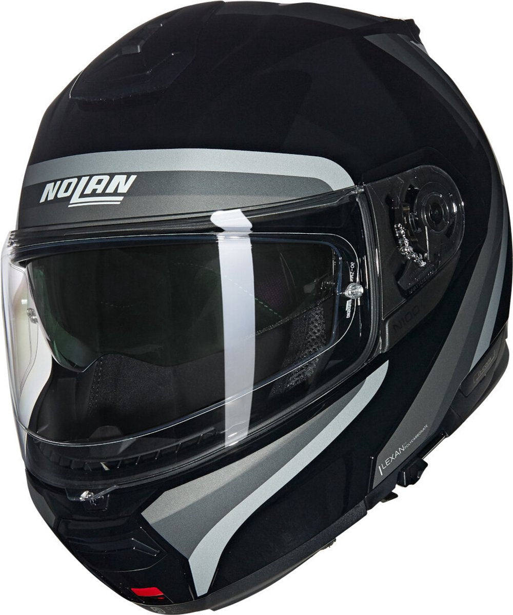Nolan N100-6 Assoluto 349 Schwarz Silber Weiß Glänzend Systemhelm - Größe S - Helm