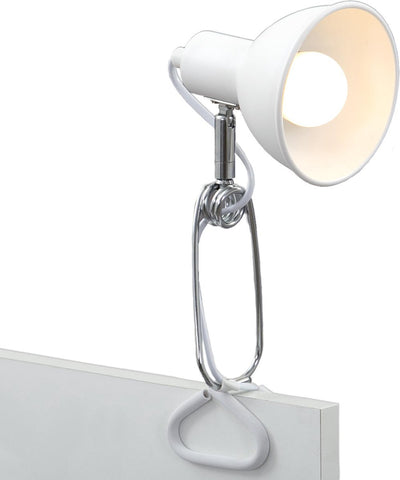 Briloner fix - Klemmleuchte - Schreibtischleuchte mit E14-Fassung - inkl. Ein- und Ausschalter - Klemmstrahler mit Kabel 140cm - weiß