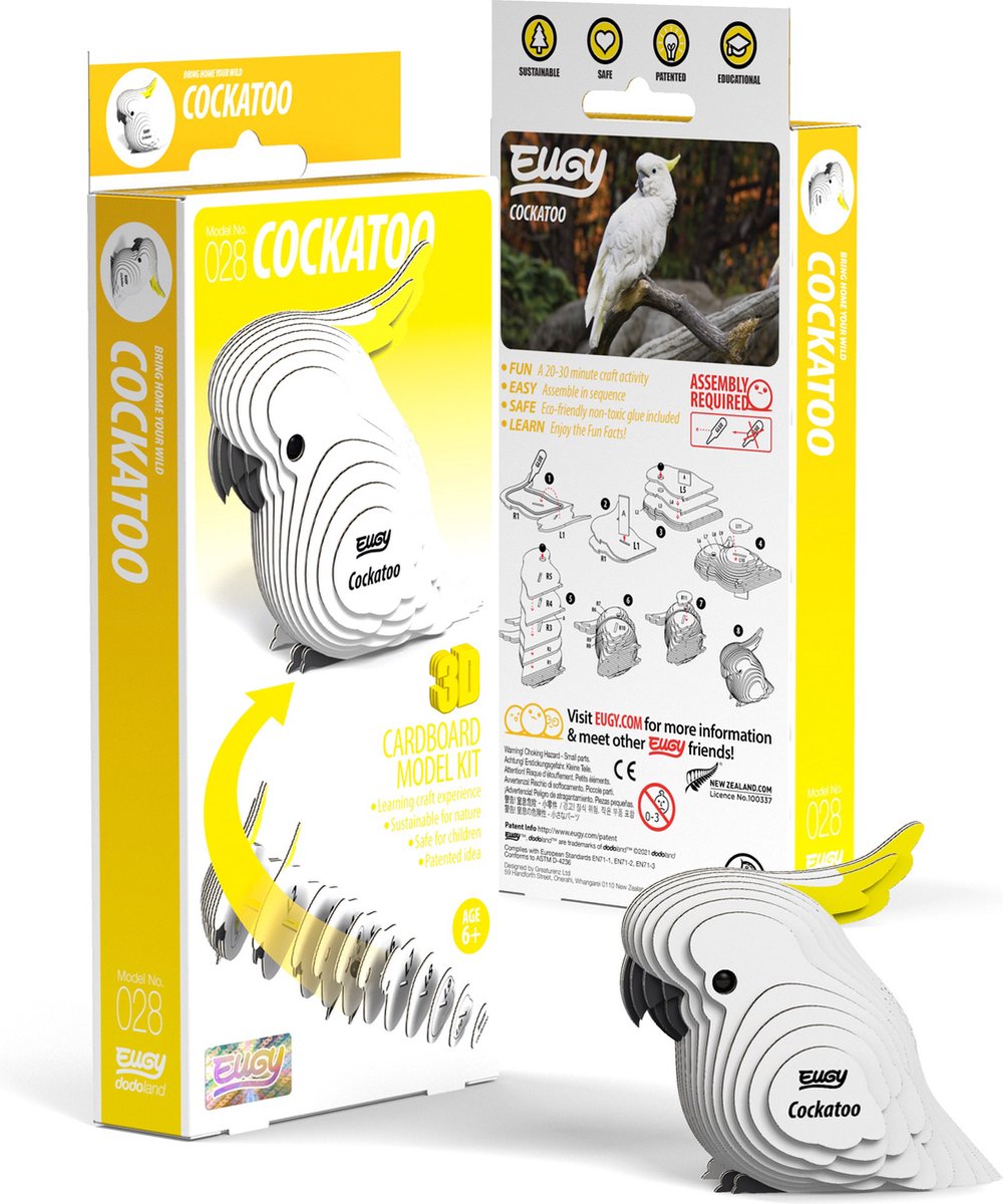 Eugy 3D-Puzzle – Kakadu – Vögel – nachhaltig – alle sammeln – 6 Jahre