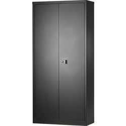 Flügeltürschrank hoch 91,4x40x195 schwarz zentrales Doppelschloss