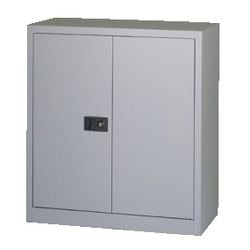 Flügeltürenschrank niedrig Stahl 91,4x40x100 grau