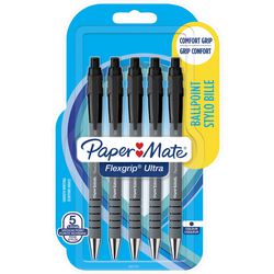 Papermate Flexgrip Ultra Kugelschreiber Schwarz Medium 0,5 mm 5 Stück