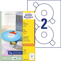 CD-Etiketten Avery Zweckform L6043-100 weiß 200 Stück