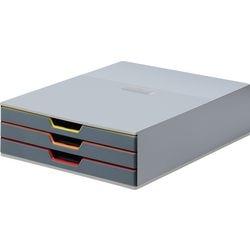 Schubladenbox langlebig varicolor A4 grau