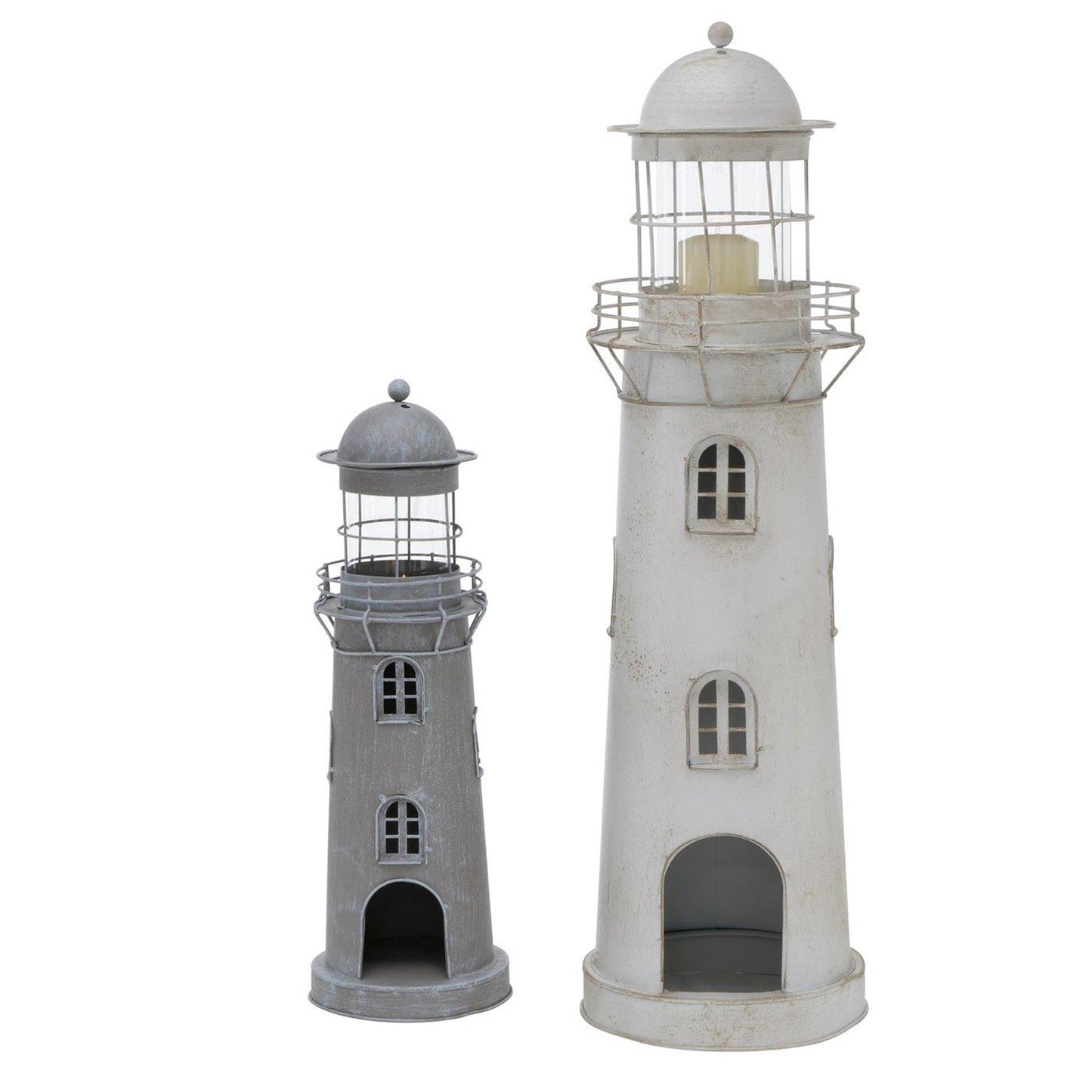 Boltze Home Laterne Leuchtturm Set 2-teilig H54-75cm