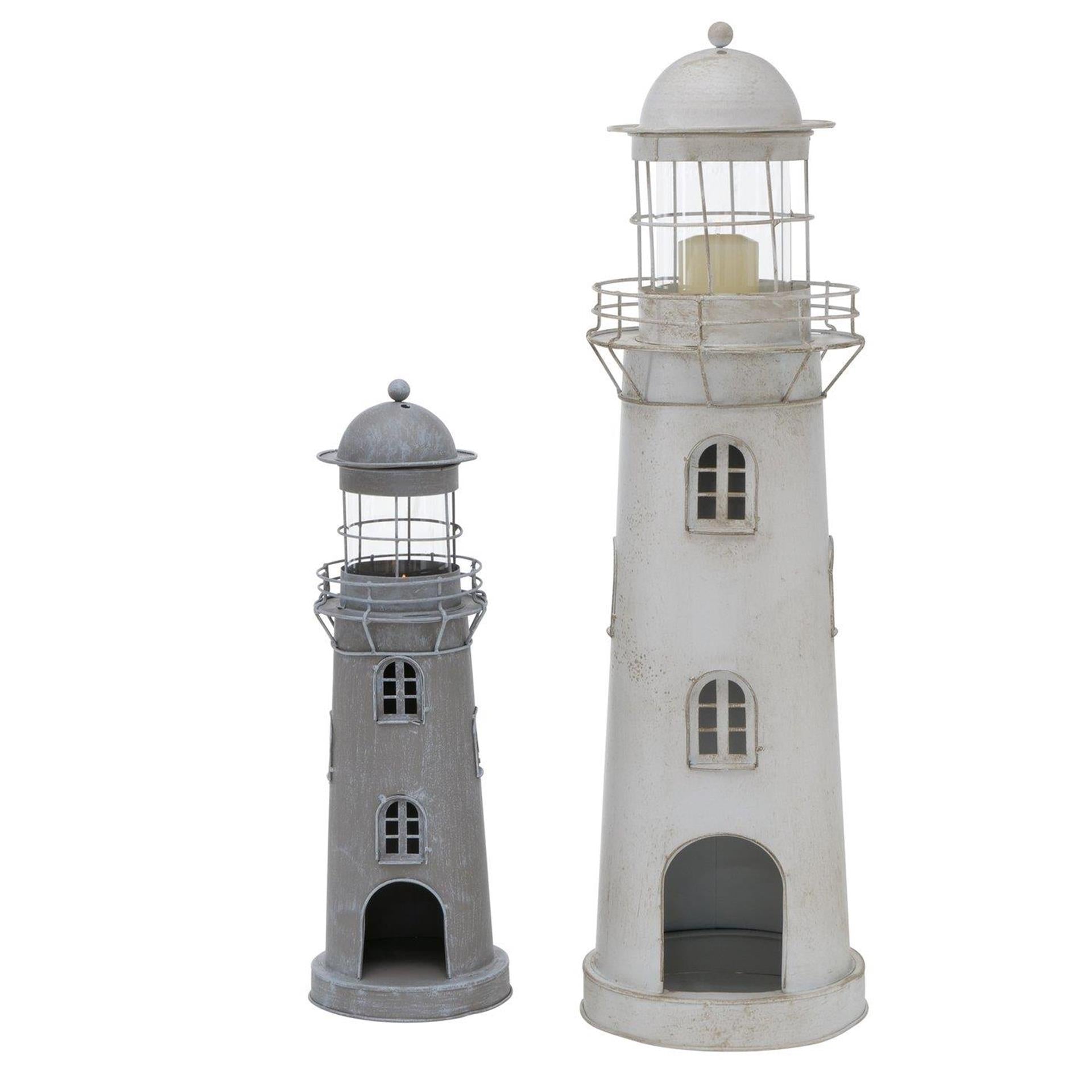 Boltze Home Laterne Leuchtturm Set 2-teilig H54-75cm