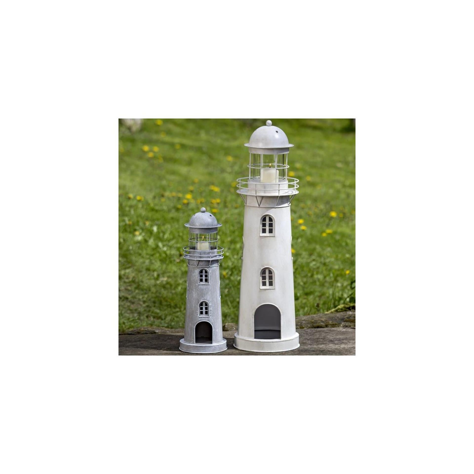 Boltze Home Laterne Leuchtturm Set 2-teilig H54-75cm
