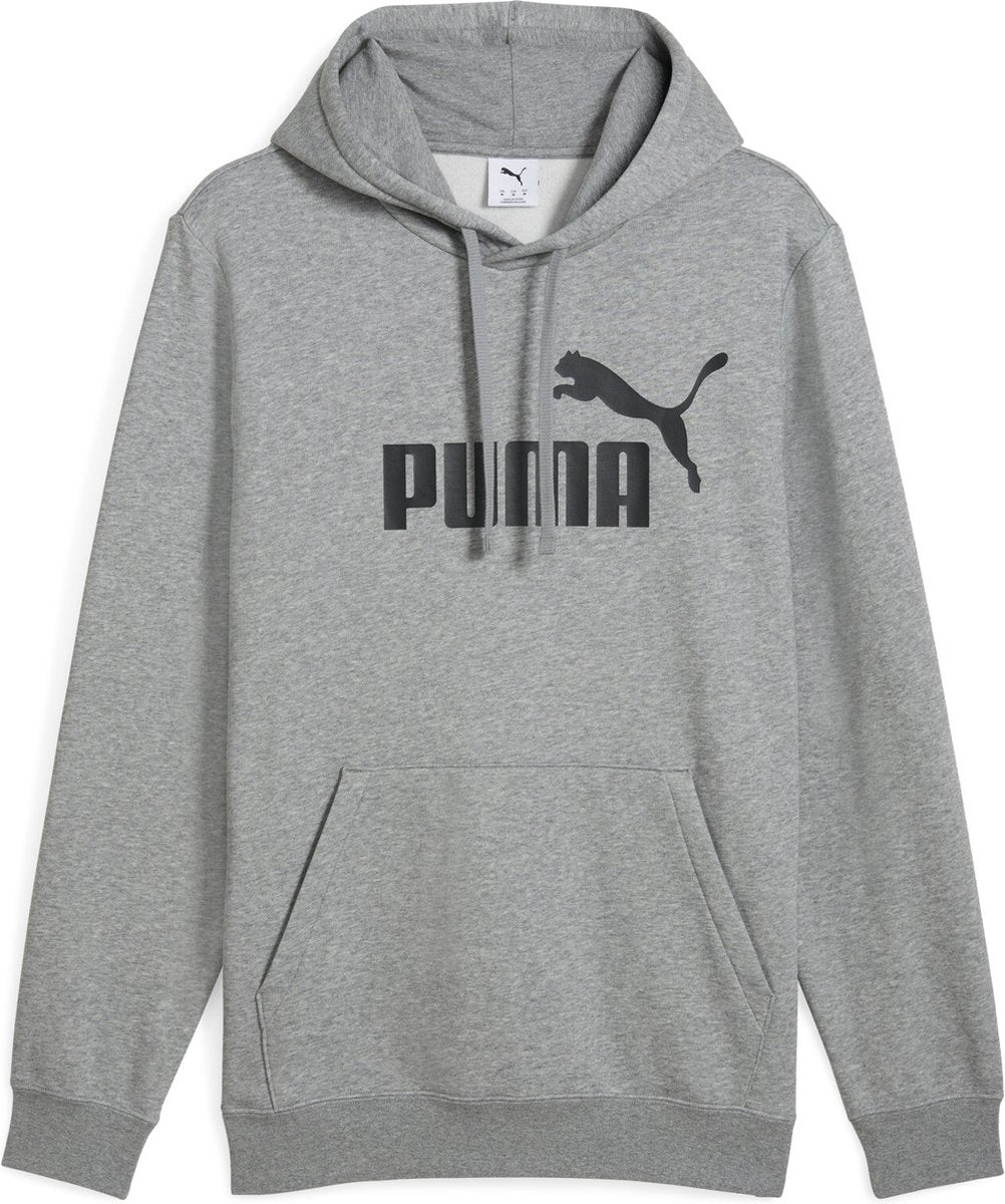 Puma ess Nr. 1 Logo Hoodie FL Herren-Sportpullover – Mittelgrau meliert