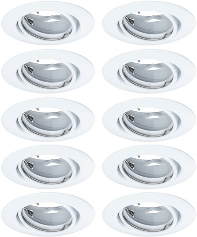Paulmann Einbaulampensockel Sockelset schwenkbar rund 90 mm 20° GU10 max. 10 W, 230 V, dimmbar, weiß