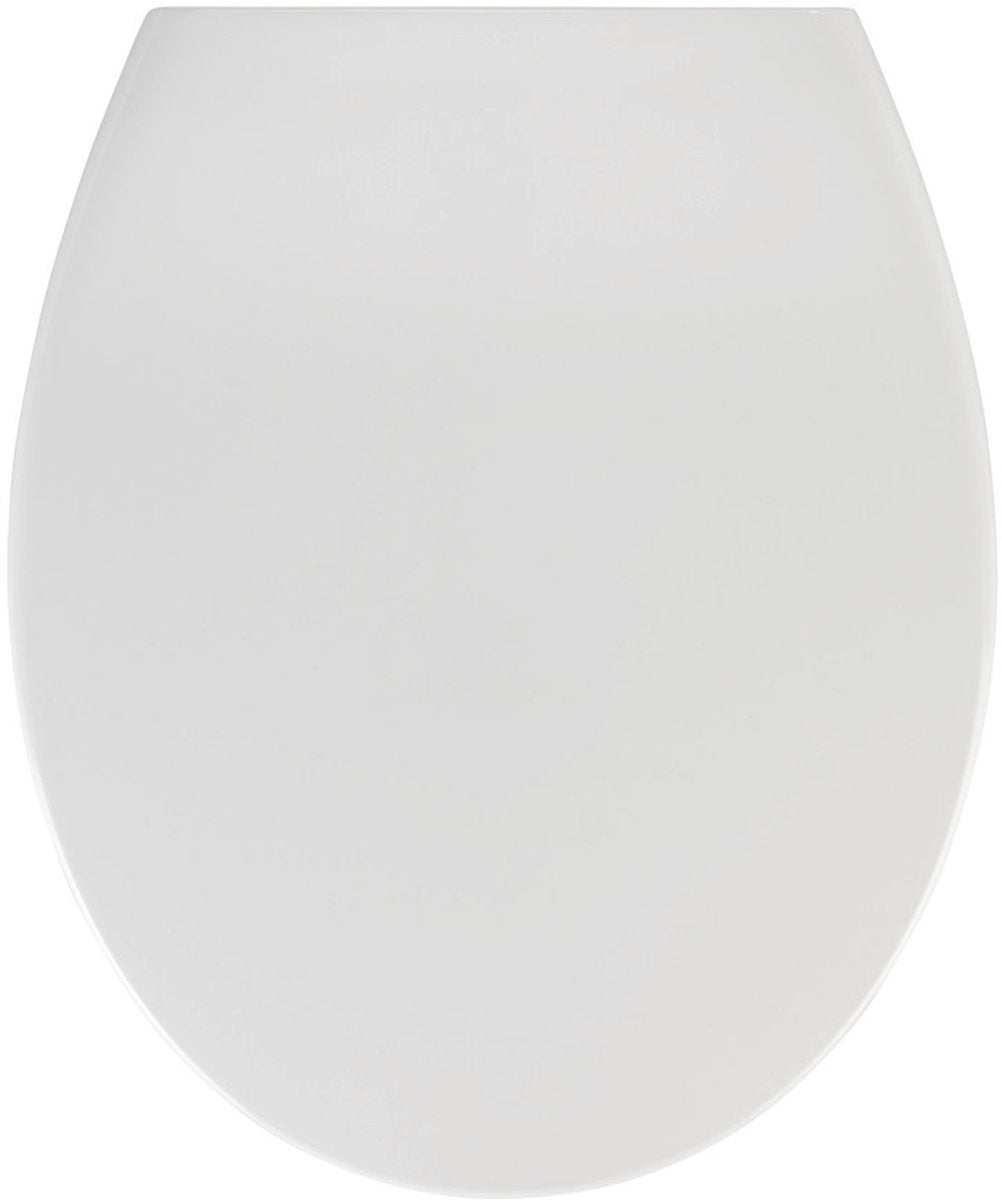 Wenko WC-Sitz Samos – antibakterielles weißes Duroplast – Easy-Close-Soft-Close-Verschluss – Fix-Clip-Befestigung aus Edelstahl – WC-Sitz – WC-Sitz – weiß