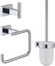 Grohe Essentials Cube Zubehörset - Toilettenpapierhalter - Toilettenbürstengarnitur - Handtuchhaken - Chrom