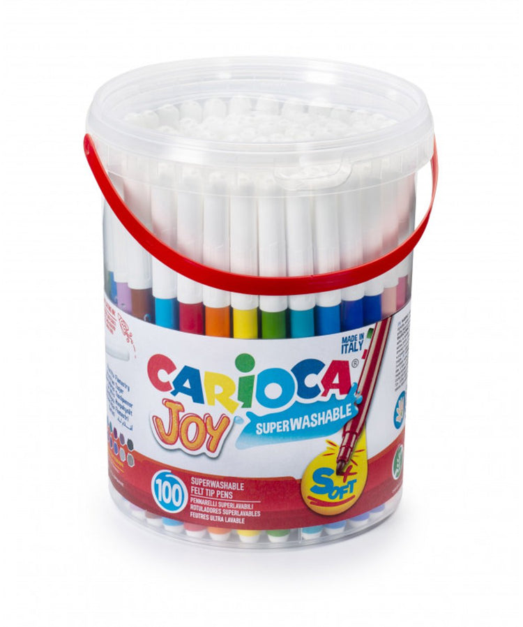 Carioca Joy-Marker – 100 Stück im Glas – Maxispitze 6 mm – waschbar – Malmarker für Kinder
