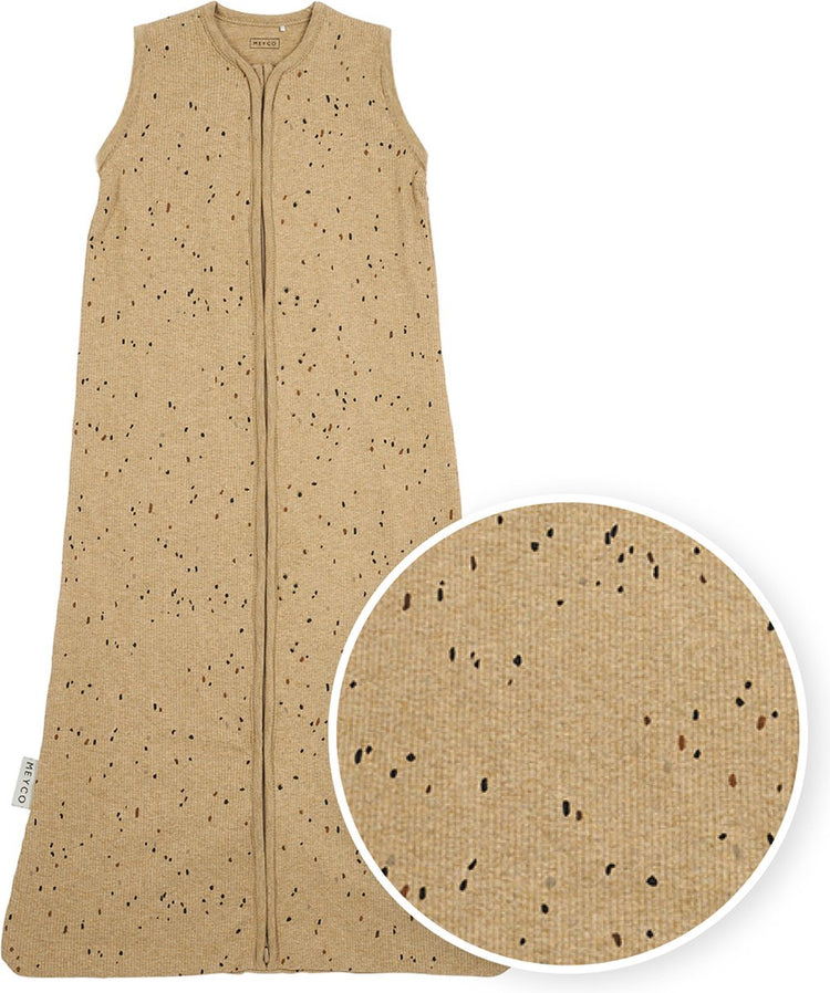Meyco Baby Rib Mini Spot Baby Sommerschlafsack – Toffee Melange – 70 cm – 0,3 Tog
