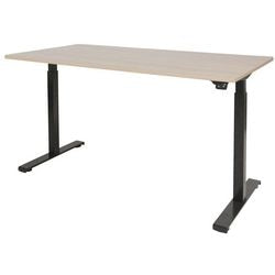 Schaffenburg Sitz-Steh-Schreibtisch Dextro Basic Lindberg Eiche, schwarz 1600 x 800 mm