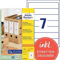 Rückenetiketten Avery LR4760 – 25 weiß