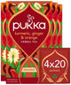 Pukka Tee Kurkuma, Ingwer Orange – 80 Teebeutel – Bio-Kräutertee – Kurkuma Ingwer – 4 x 20 Beutel – Tee-Vorteilspackung