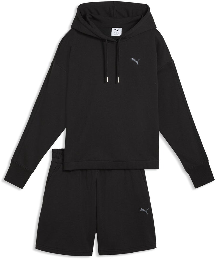 Puma Short Hooded Relaxed Suit 5" tr Damen-Trainingsanzug - Schwarz