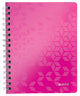 Leitz Wow Spiralgebundenes A5-Notizbuch – 80 Blatt – liniert – Rosa