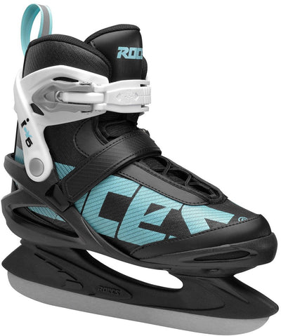 Roces – Icy 5 – Eishockey-Schlittschuhe – Schlittschuhe Damen – Schwarz Blau – Thermo-Fit-Futter, verstärkte Knöchelunterstützung – Größe EU 37
