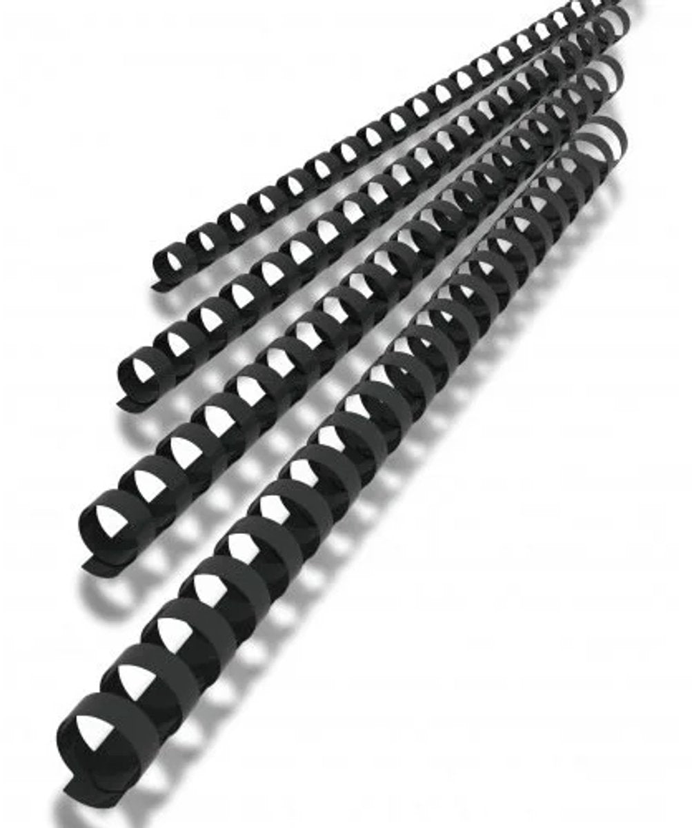 Q-Connect Binderücken 12mm 21 Ringe 100 Stück schwarz