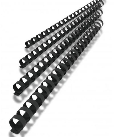 Q-Connect Binderücken 12mm 21 Ringe 100 Stück schwarz