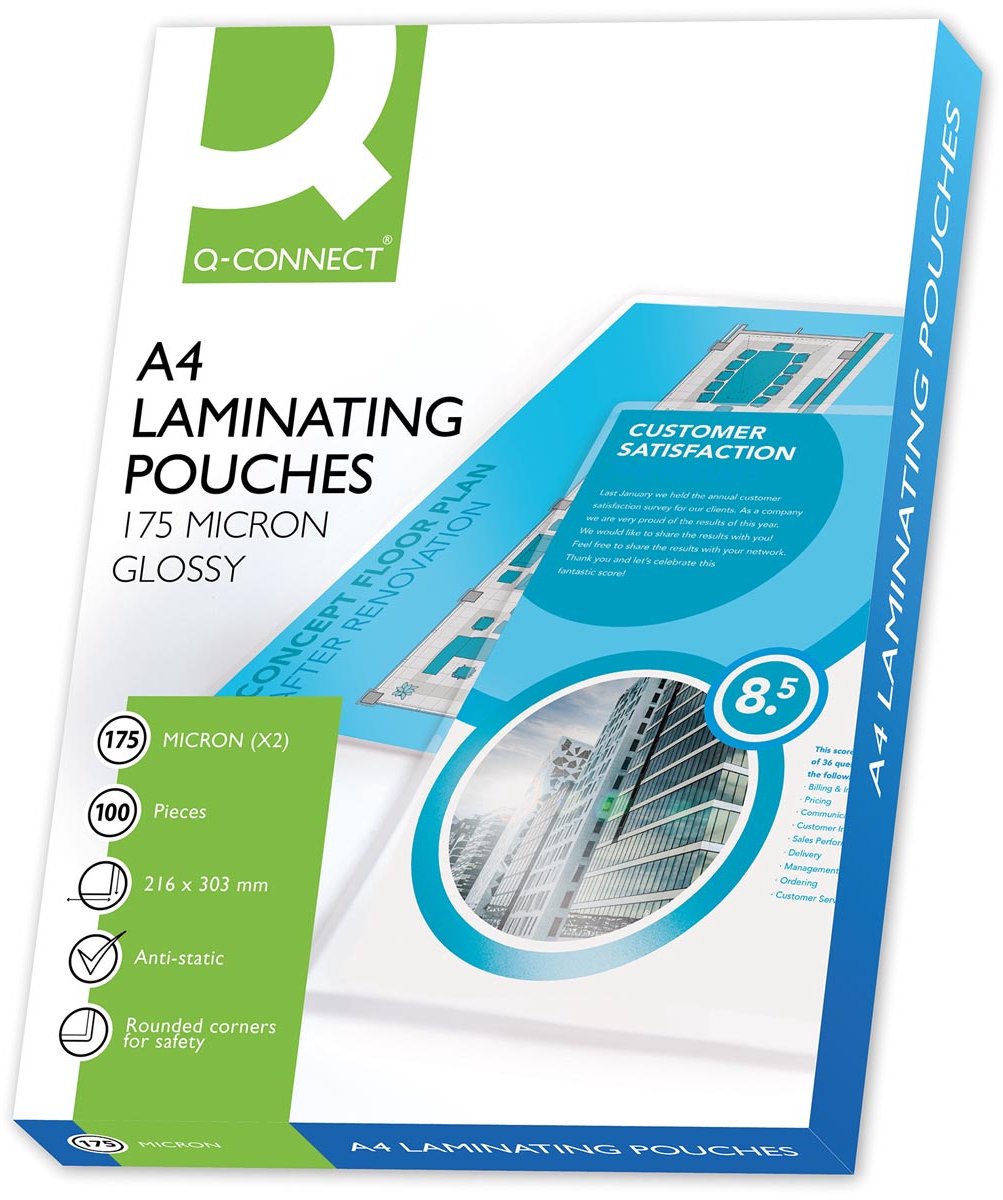 Q-Connect Laminierfolie A4 2x 175 Mikron 100 Stück