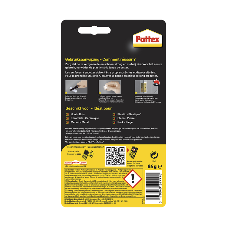 Pattex 1005194 - Reparatur-Express 64gr. | 12 Stück