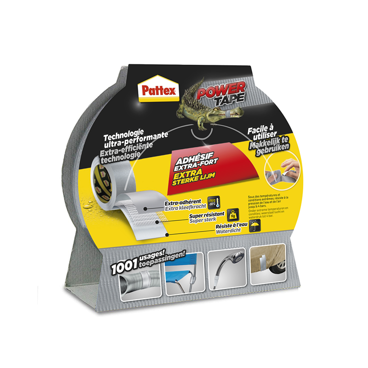 Pattex 1001840 - Powerband 25m grau sw | 6 Stück