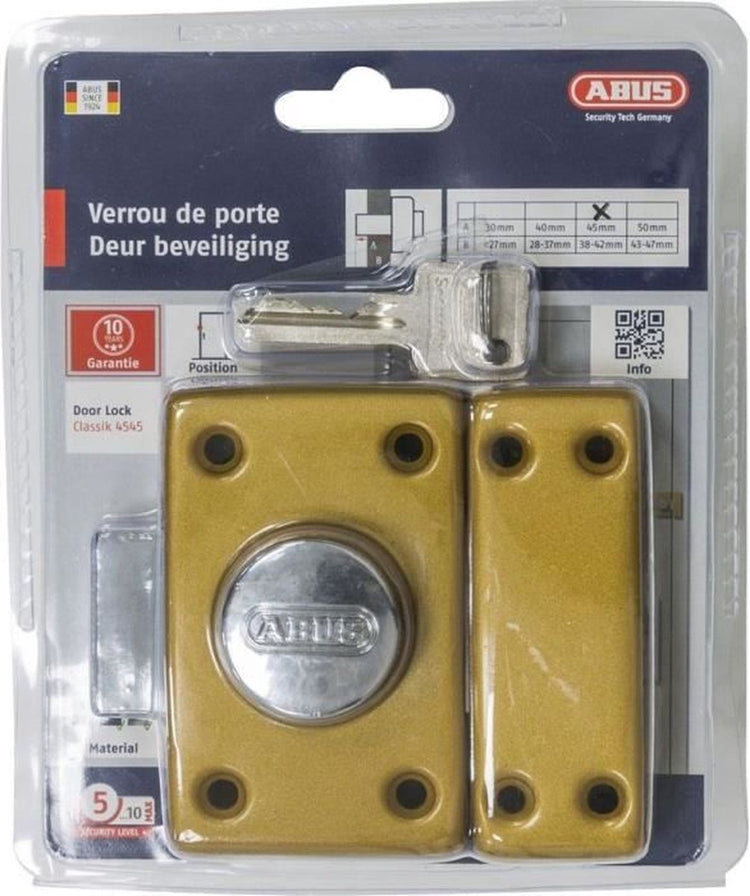 Abus-Schloss – CLK CB 45 B EK – Gehäuse, Schließblech und Riegel aus Stahl – Zylinder aus Messing – fertig mit Schrauben