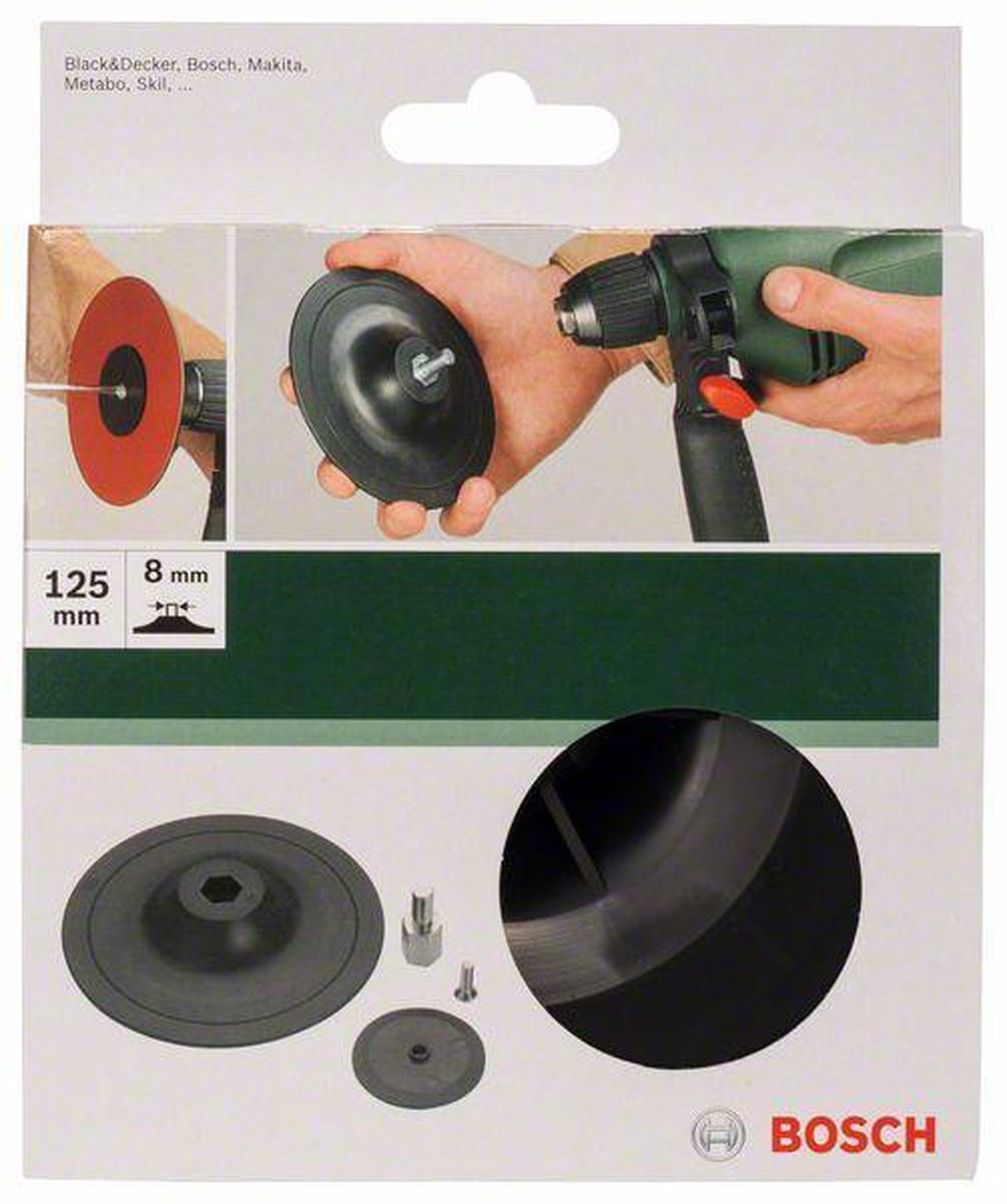 Bosch - Schleifplatte für Bohrmaschinen, 125 mm, Spannsystem 125 mm