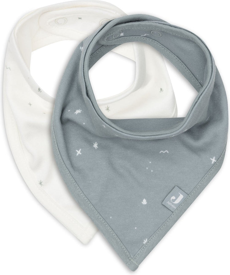 Jollein - Lätzchen Bandana - Baumwolle - Babylätzchen - 2 Stück - Funkelndes Seegrün - 2 Stück