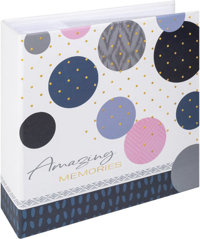 Walther me-485-l Amazing Memories – Memo-Einsteckalbum – Größe 20 x 20 cm – 200 Fotos 9 x 13 cm – blau