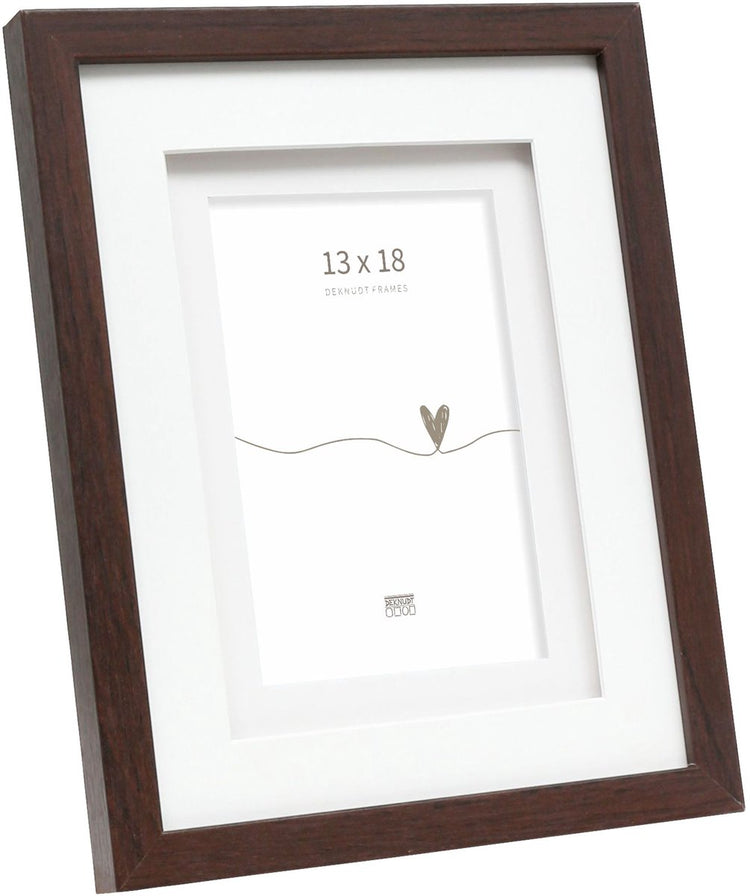 Deknudt Frames Fotorahmen S65KQ1 – Braun mit Passepartout – Foto 13x18