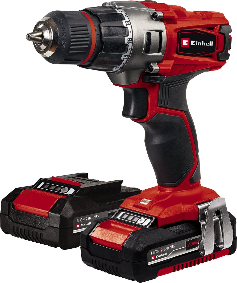 Einhell te-cd 18 2 li Akku-Bohrschrauber | 18v | 44nm | 2 x 2,0 Ah Akku + Ladegerät | im Fall - 4514231