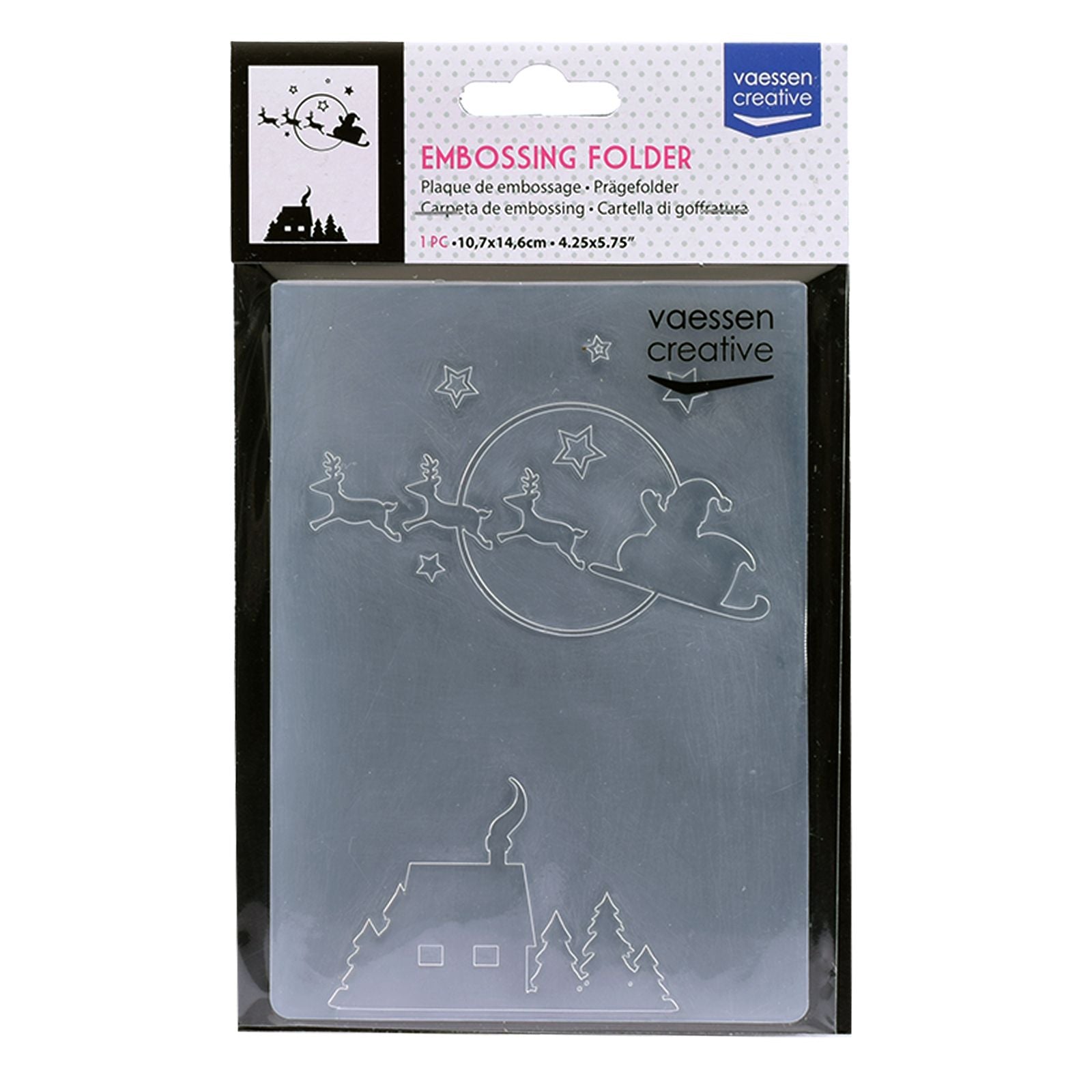 Vaessen creative • Prägefolder Weihnachtsmann fliegender Schlitten