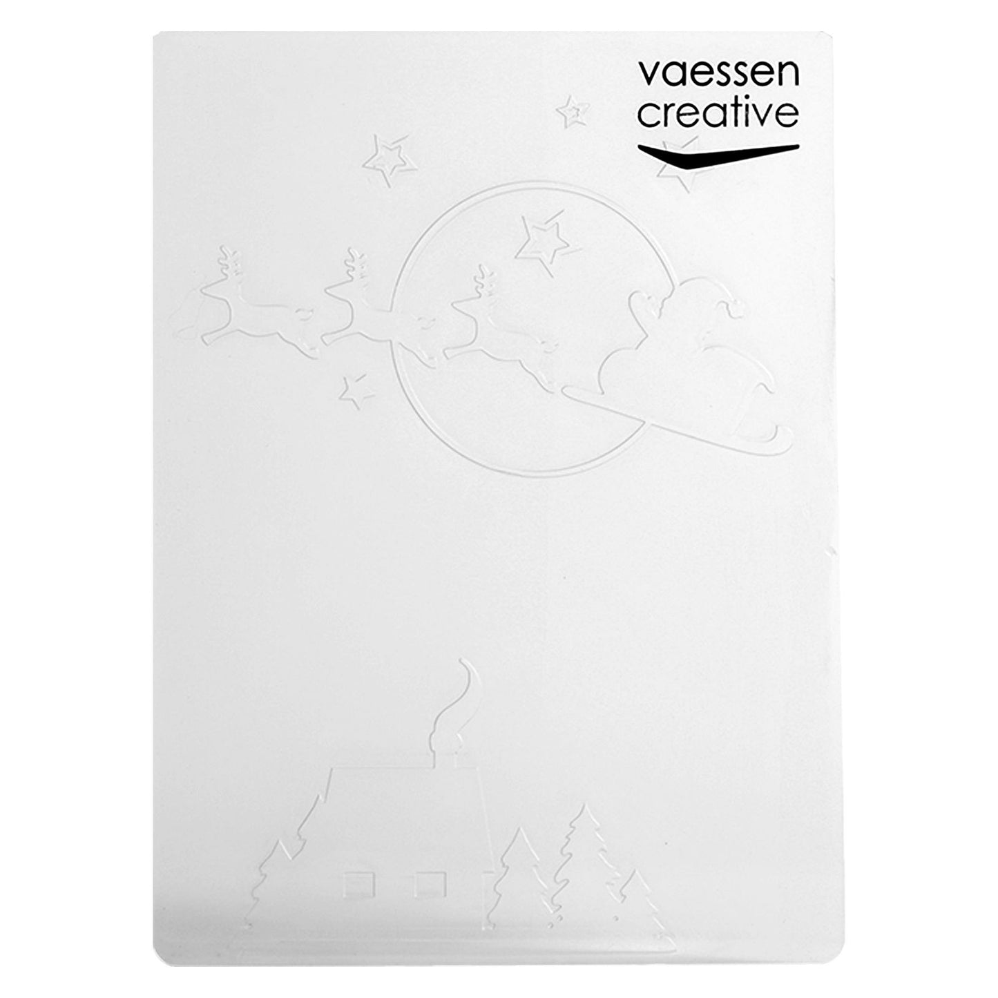 Vaessen creative • Prägefolder Weihnachtsmann fliegender Schlitten