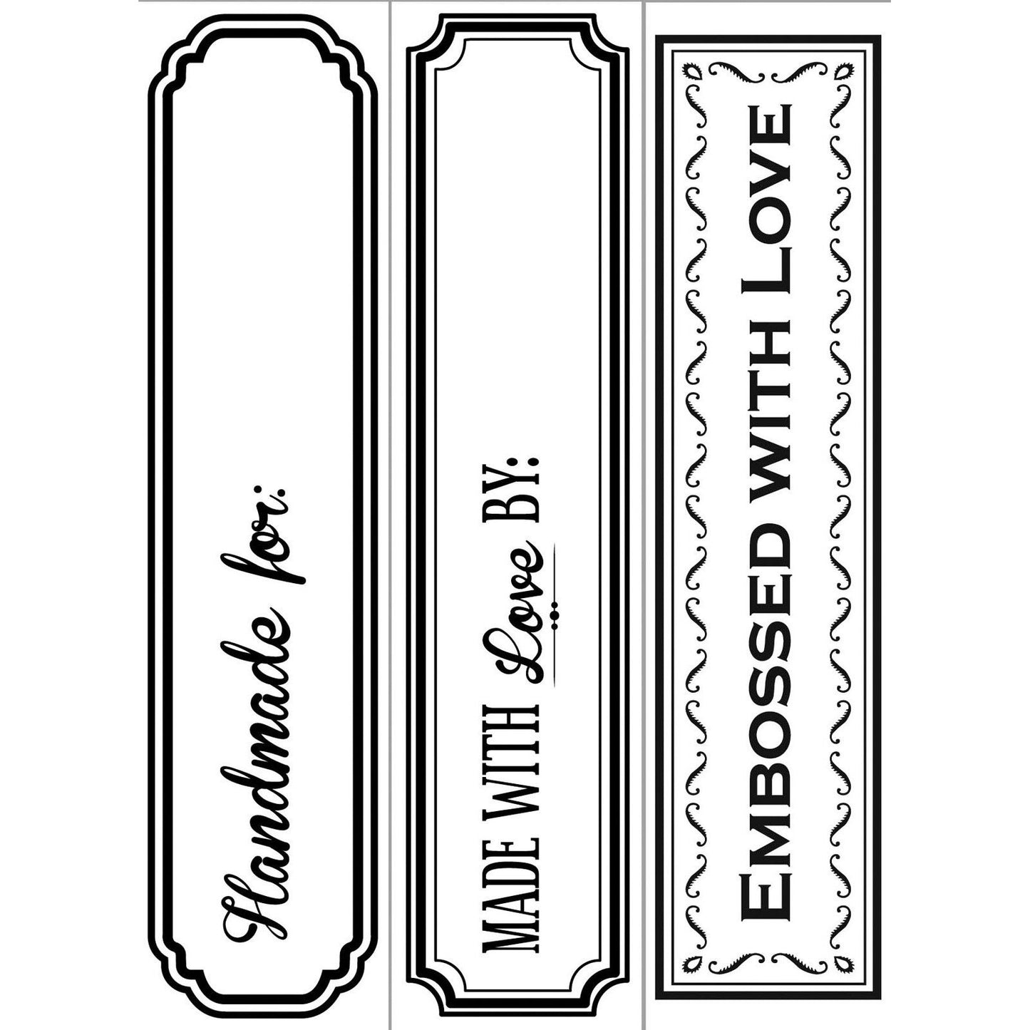 Vaessen creative • embossing folder with love 3pcs.