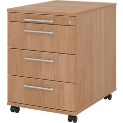 Bach mobiler Schubladenschrank 3 Schubladen 42,8 x 56 x 59 cm Walnuss Zentralverriegelung