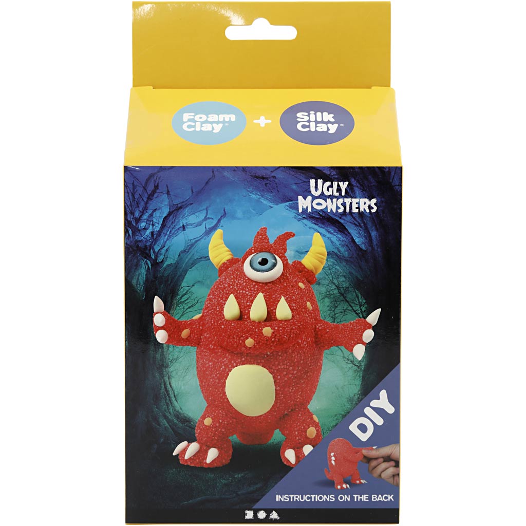 Silk Clay lustige Freunde, Monster, rot, 1 Box
