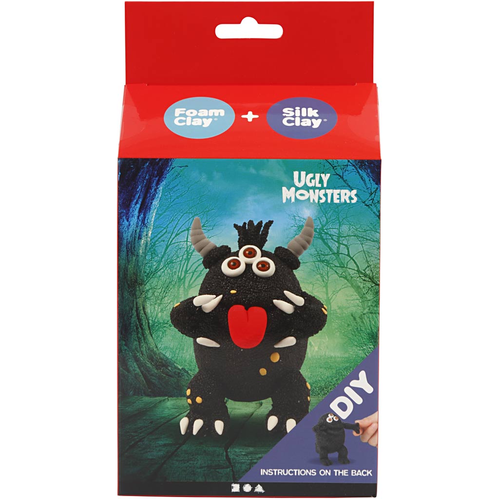 Silk Clay Funny Friends, Monster, schwarz, 1 Box