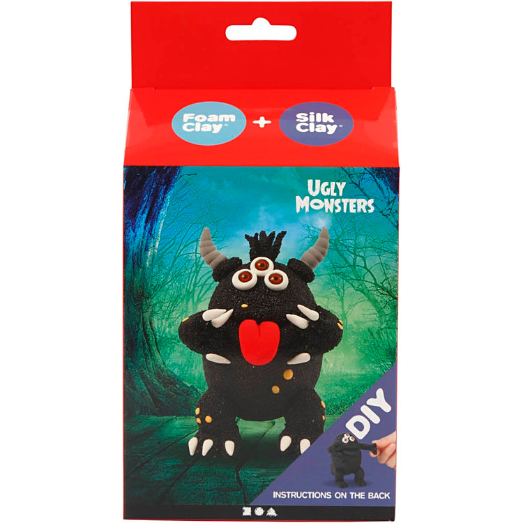 Silk Clay Funny Friends, Monster, schwarz, 1 Box
