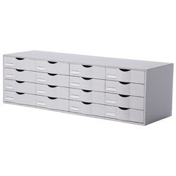 Stapelbare Kommode 4x4 107,6x34,2x32,9cm hellgrau