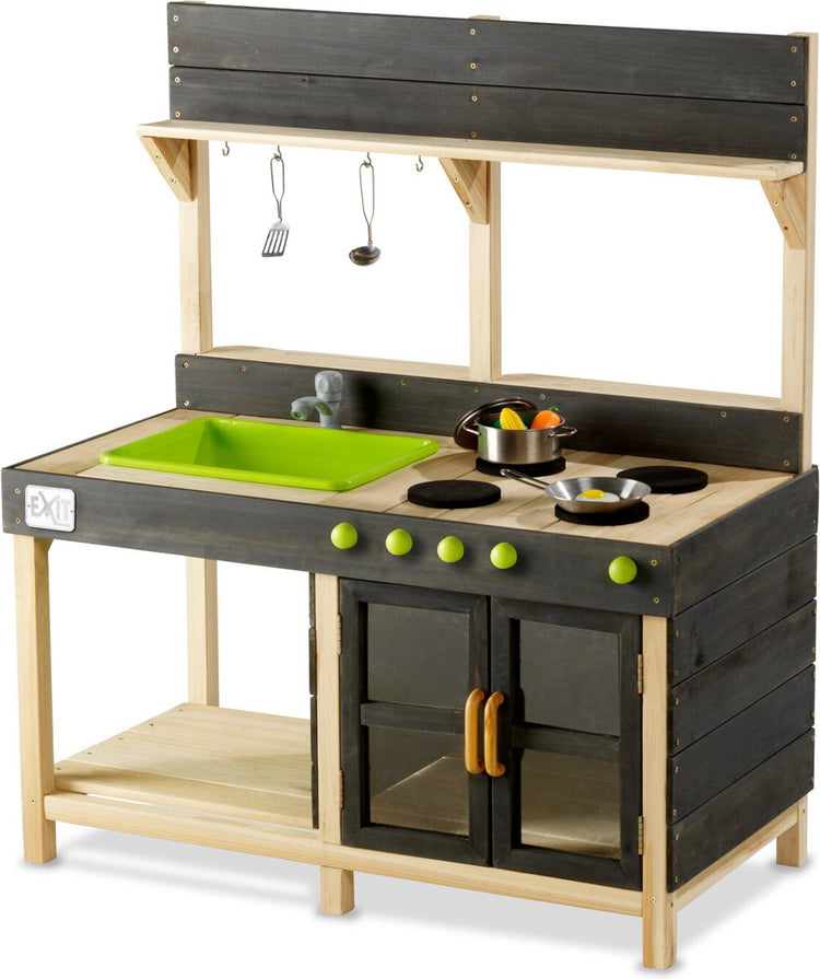 Exit Toys Exit Yummy 200 Holz-Außenküche – Matschküche – Outdoor-Spielküche – Kinder – FSC-Holz – Natur