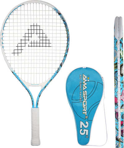 Ama Sport Kinder-Tennisschläger Ozeanblau 25 Zoll – leichter Junior-Schläger mit Tasche – ideal für Anfänger –