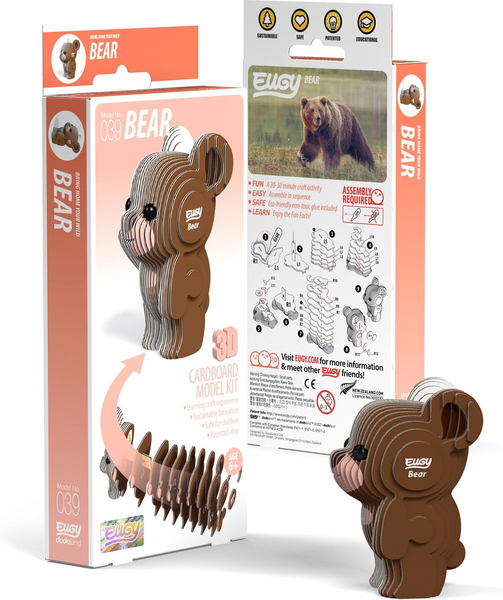 Eugy 3D-Puzzle – Bär – wilde Tiere – nachhaltig – alle sammeln – 6 Jahre
