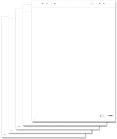 Sigel Flipchartblock meet up – 80g 68x98cm blanko, 5 Sets à 20 Blatt mit Perforation – si-mu166