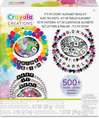Crayola – Kreationen – Hobby-Paket – Set zum Selbermachen von Armbändern mit Buchstabenperlen