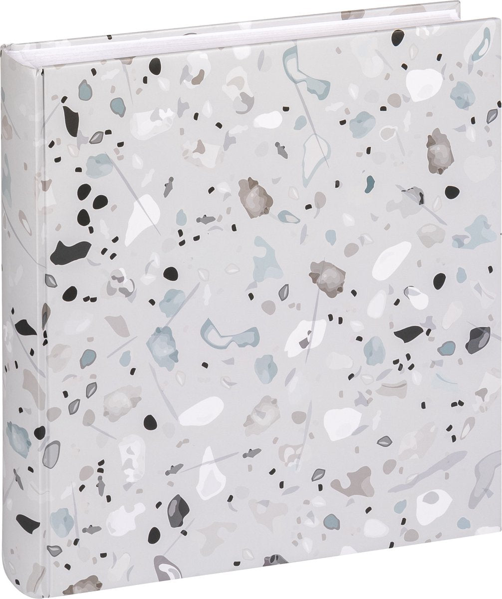 Walther fa-298-3 Terrazzo Steingrau – Designalbum – Größe 30 x 30 cm – 60 weiße Seiten – Steingrau