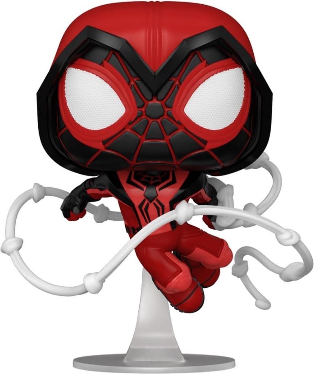 Funko! Spider-Man-Puppe! Vinylfigur – Miles Morales roter Anzug, 9 cm